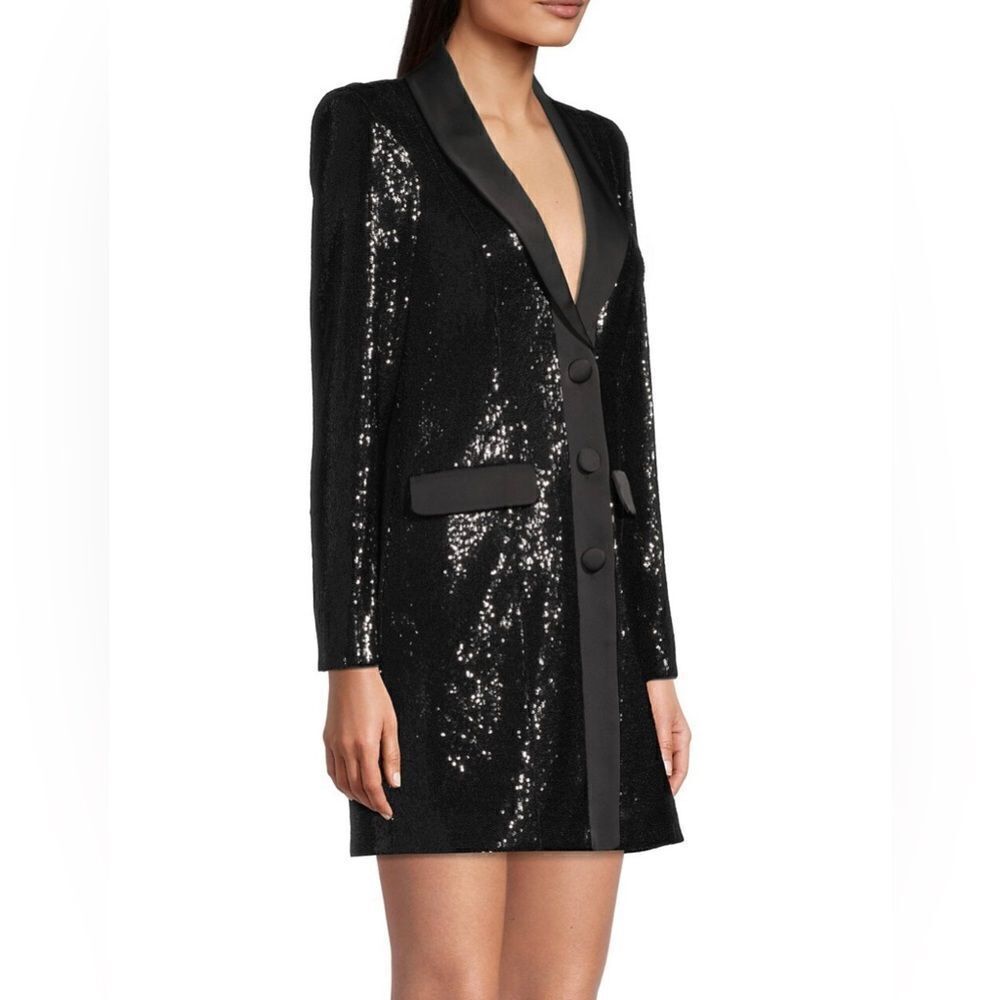 Aidan by Aidan Mattox Sequin Tuxedo Minidress size 0